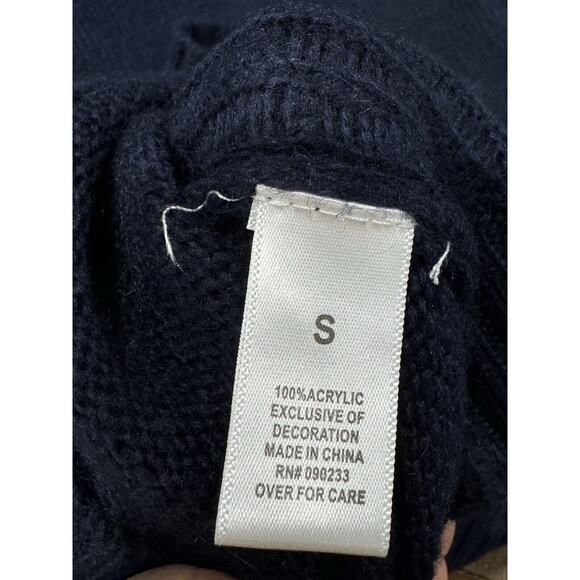 Black Poppy “J'ADORE FRENCH BOYS” Navy Blue Sweater NWT - Size S - Picture 6 of 7